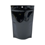 5" x 8" + 2-1/2"  - 4 Mil Clear/Black Stand Up Pouch; 1,000/case