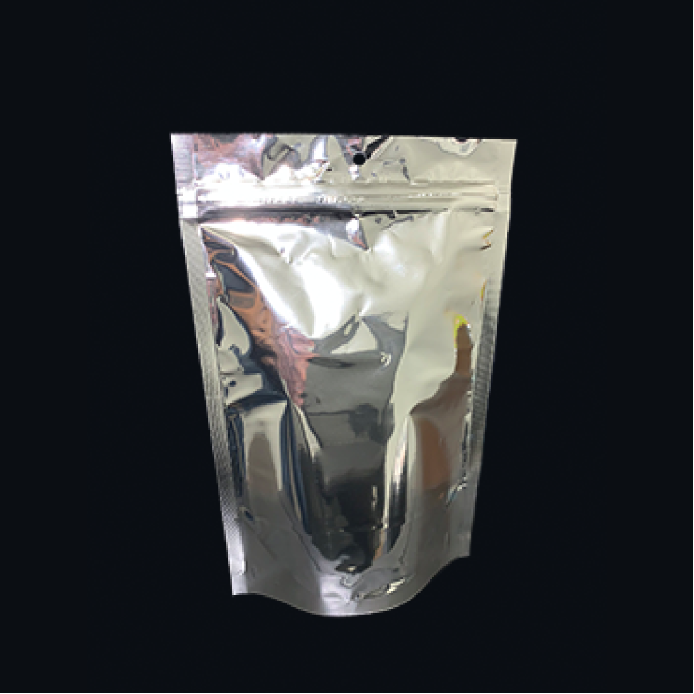 6" x 9-1/4" + 3-1/2"  - 4 Mil Clear/Silver Stand Up Pouch; 1,000/case