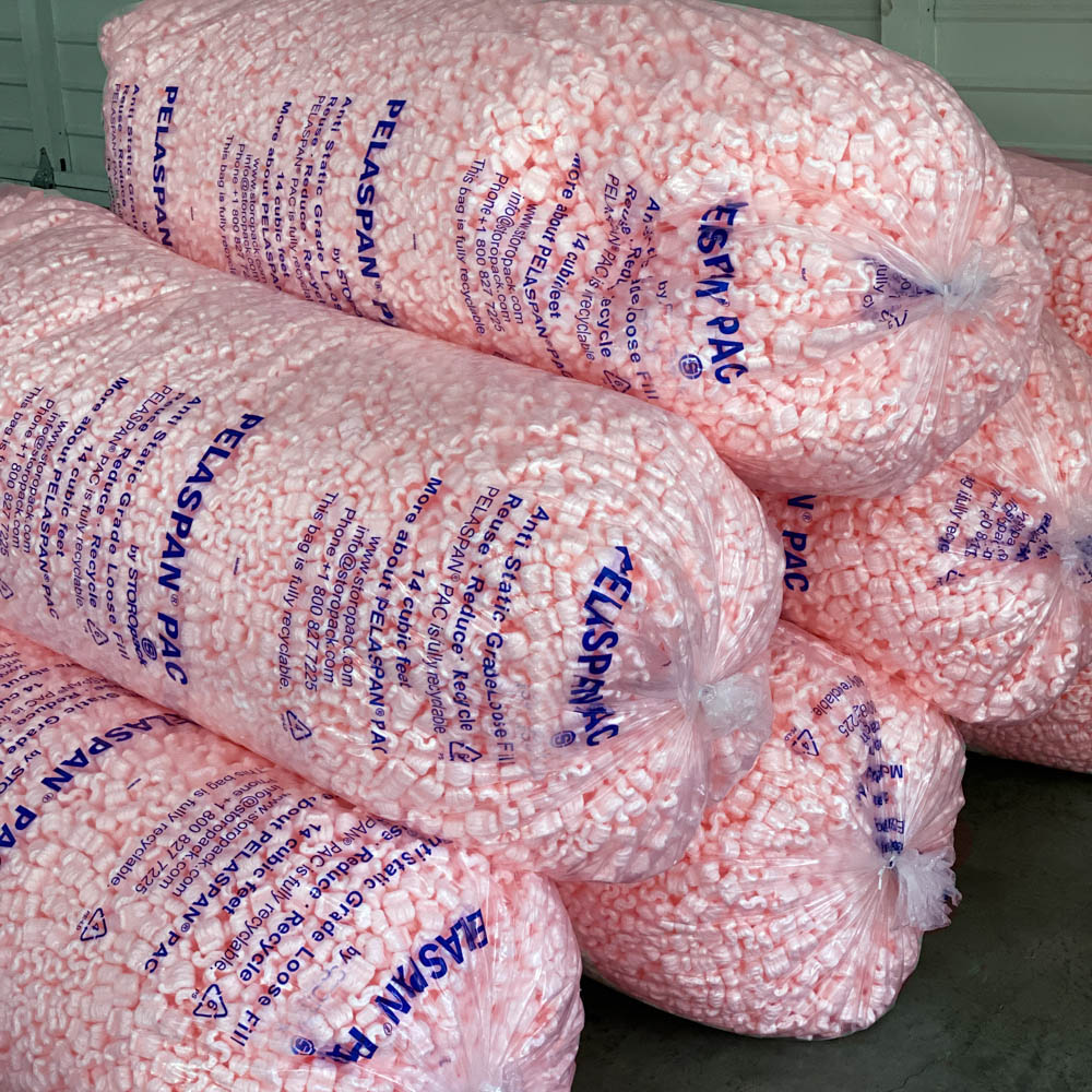 2 Bags Crumble Free Pink Anti Static Loose Fill Shipping Packing Peanuts 