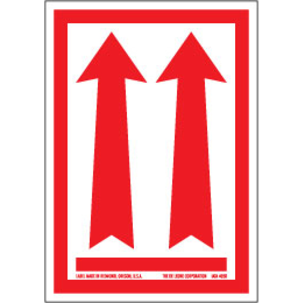 3" x 4-1/4"  Double Arrows (Red) Label; 500/roll