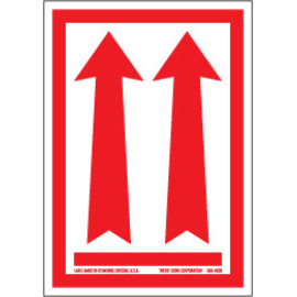 3" x 4-1/4"  Double Arrows (Red) Label; 500/roll