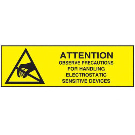 5/8" x 2" Attention Electrostatic Sensitive Devices Label; 1000/roll