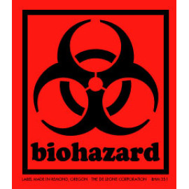 1-3/4" x 2"  Biohazard Label; 500/roll