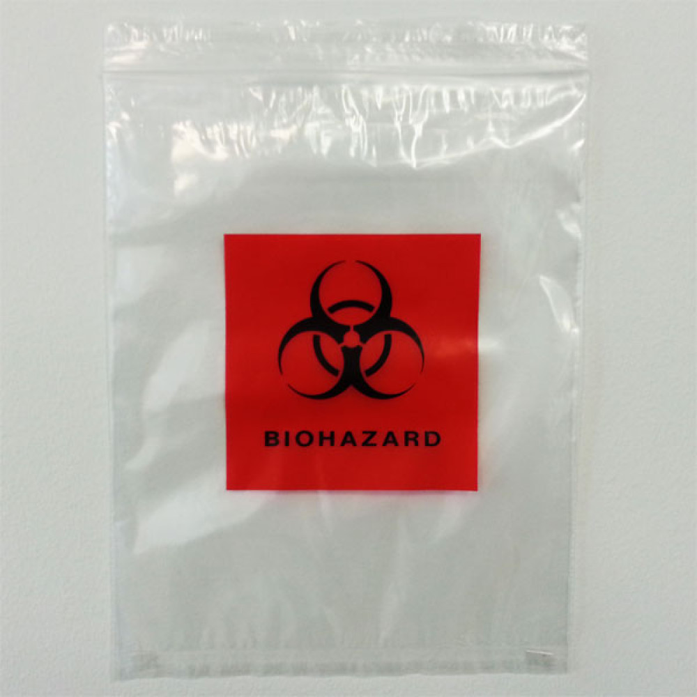 8" x 10"  - 2 Mil. 3 Wall Reclosable Specimen Bag w/Document Pouch; 1,000/case