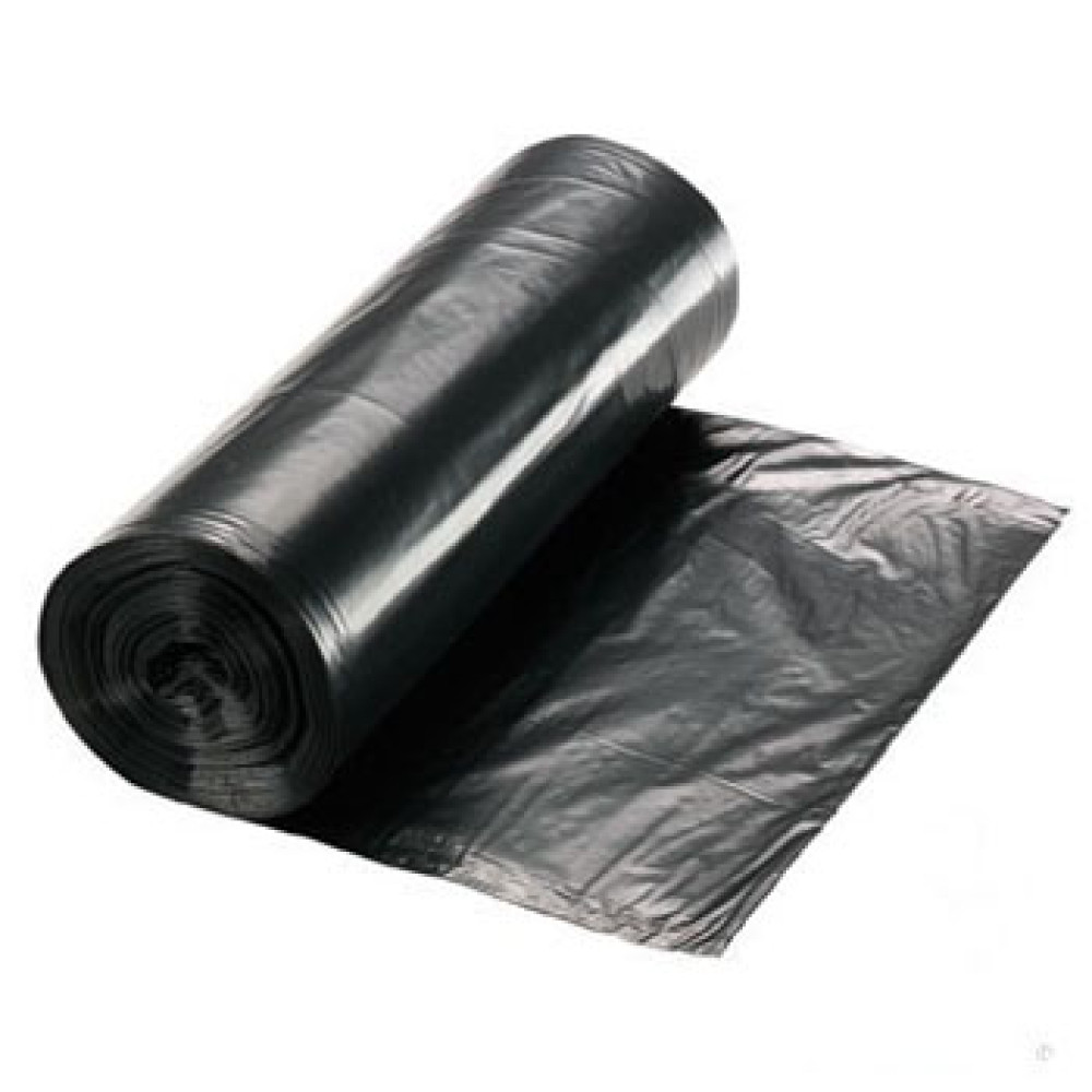 23" x 17" x 46"   45 Gallon 1 Mil Low Density Black Trash Can Liners; 250/case