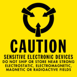 2" x 2" Caution Sensitive Electronic Devices Label; 500/roll