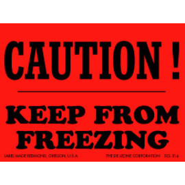 3" x 4" Caution Keep From Freezing Label; 500/roll
