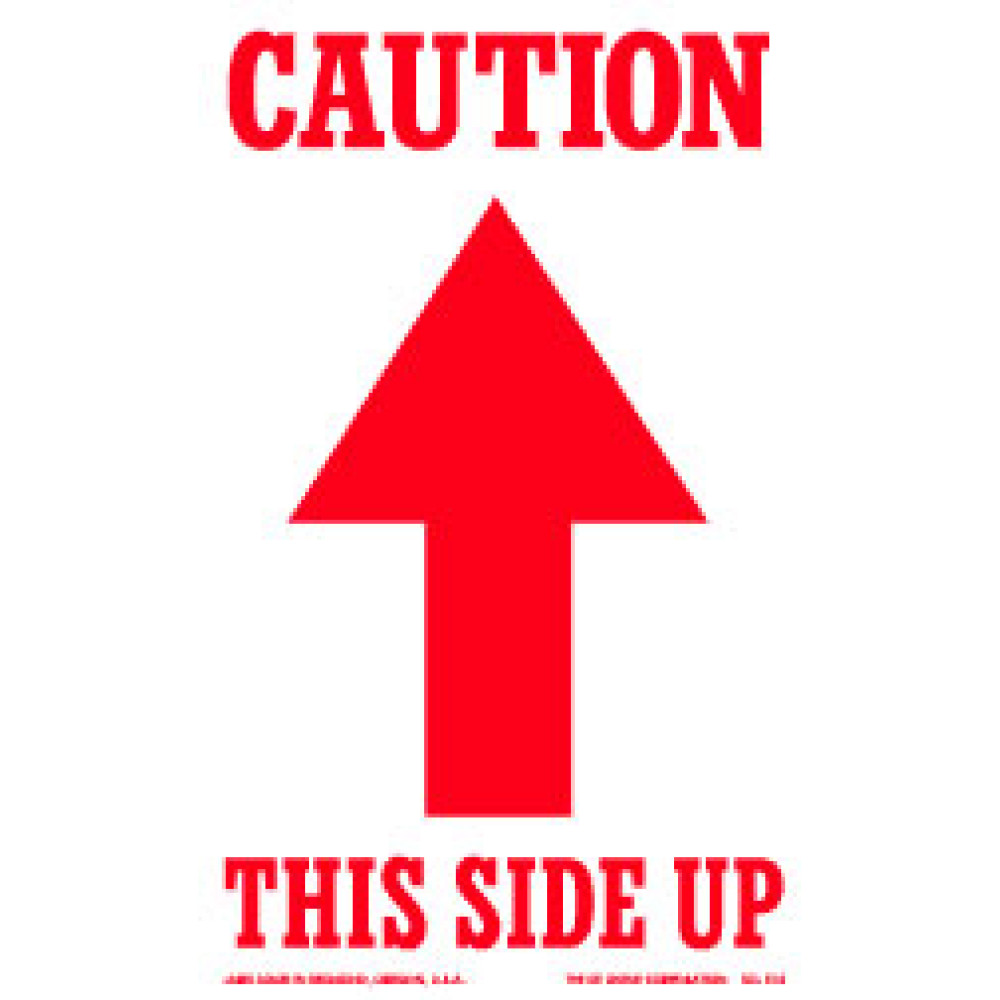 3" x 5"  Caution This Side Up Label; 500/roll