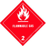 4" x 4"  Flammable Gas Class 2 Label; 500/roll