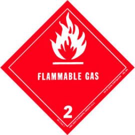 4" x 4"  Flammable Gas Class 2 Label; 500/roll