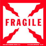 4" x 4"  Fragile Label; 500/roll