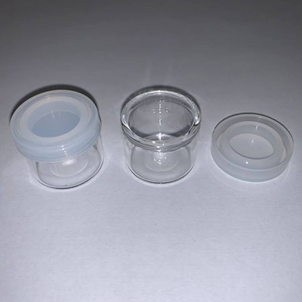 6ML Glass No Neck Concentrate Jar w/Clear Food Grade Silicone Lid; 1,008/case
