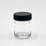 1oz Glass Jar w/ Black Screw Top Lid ; 252/case