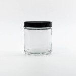 5oz Glass Jar w/ Black Screw Top Lid; 100/case