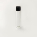 Clear Glass Pre-Roll Joint Tube w/ Black Child-Resistant Screw Top Lid; 400/case