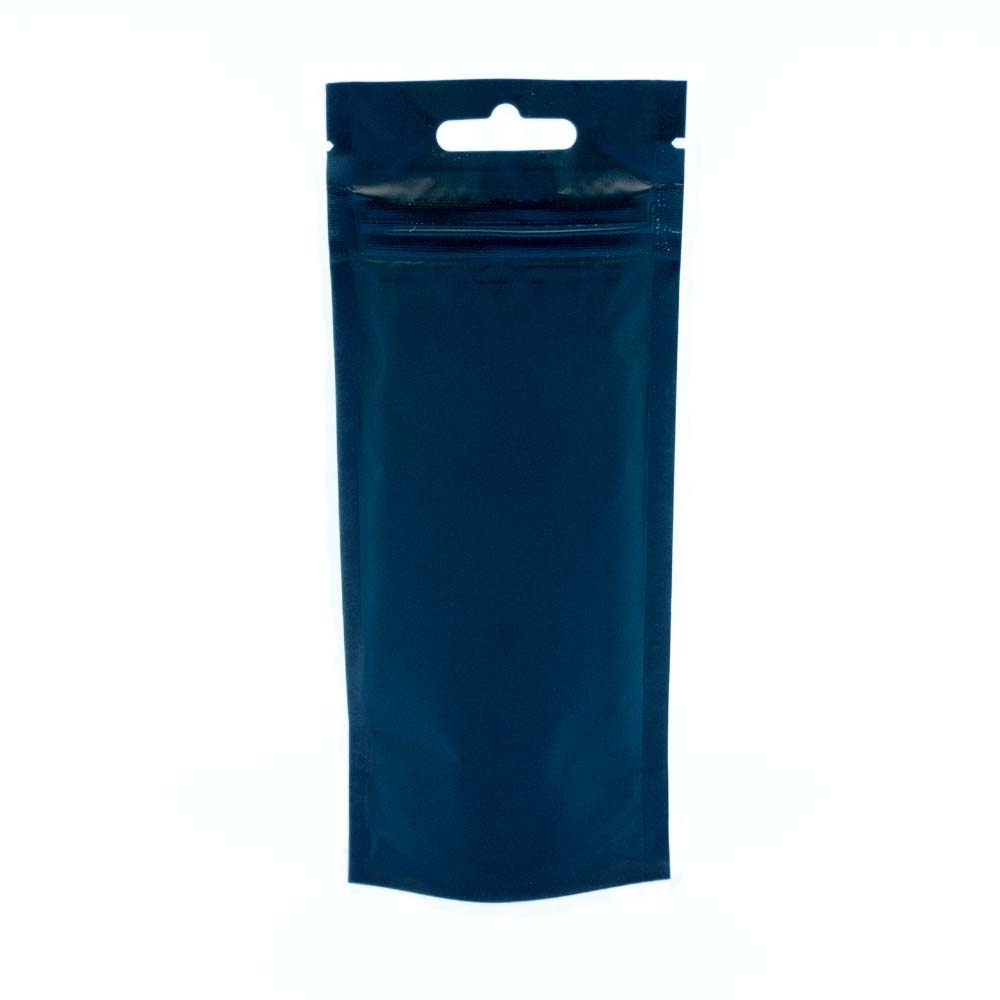 3" x 7" + 1-1/2"  - 4 Mil Matte Black/Clear Stand Up Pouch; 1,000/case