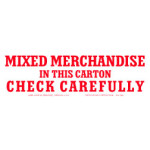 2" x 6"  Mixed Merchandise Check Carefully Label; 500/roll