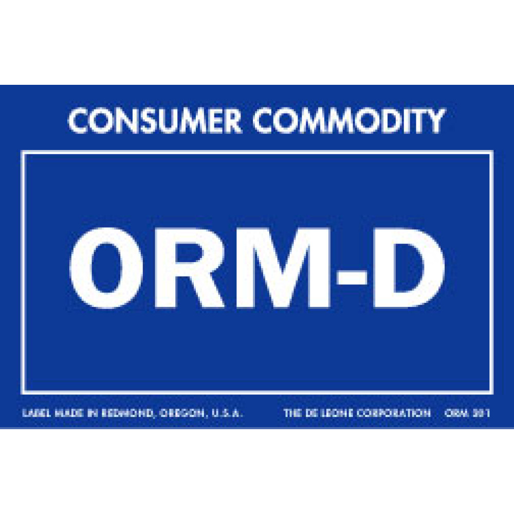2" x 3"  ORM-D Consumer Commodity Label; 500/roll
