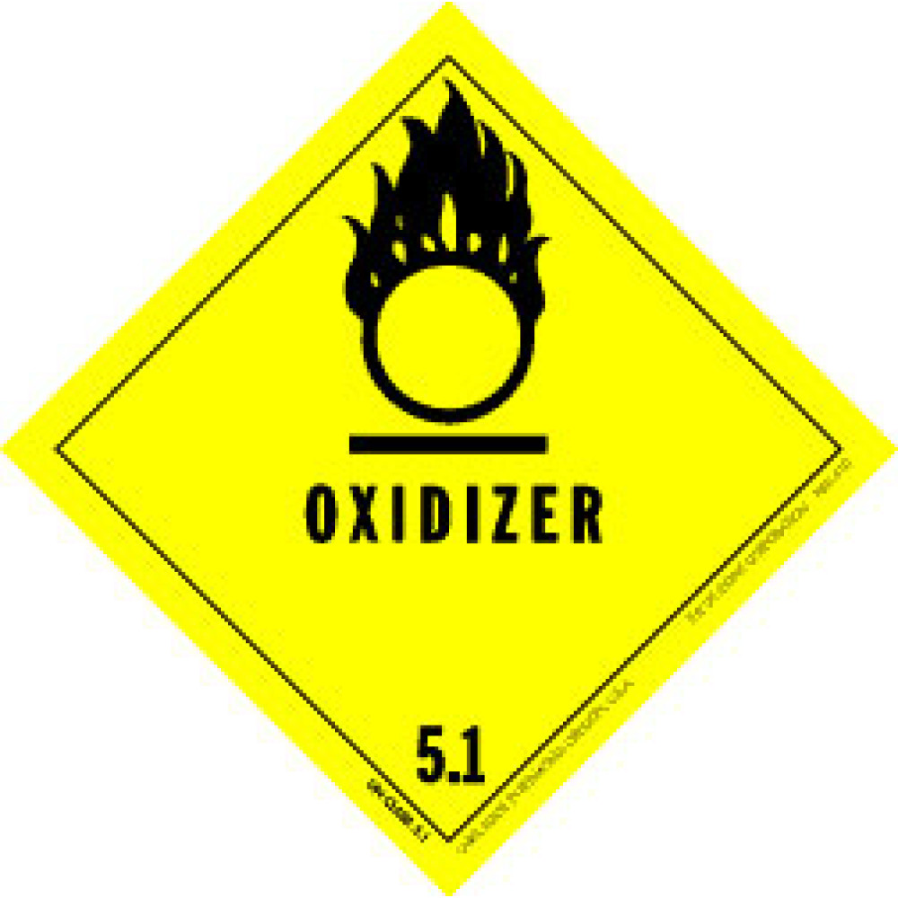 4" x 4"  Oxidizer Label; 500/roll