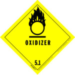 4" x 4"  Oxidizer Label; 500/roll