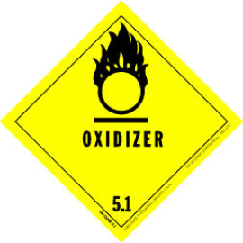 4" x 4"  Oxidizer Label; 500/roll