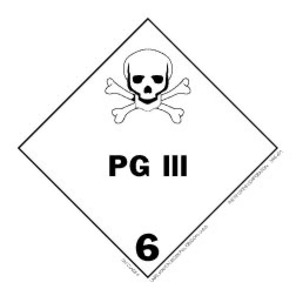 4" x 4"  PG III Class 6 Label; 500/roll