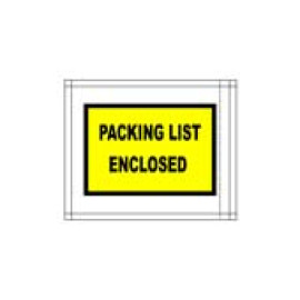 4-1/2" x 5-1/2" Printed Packing List Enclosed -  Full window Yellow Block Envelope; 1,000/case