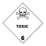 4" x 4"  Toxic Class 6 Label; 500/roll