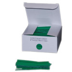 4" Green Paper Twist Ties; 2000/box