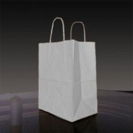 8" x 4-3/4" x 10-1/4" (Cub)  -   White Handled Shopping Bag; 250/case